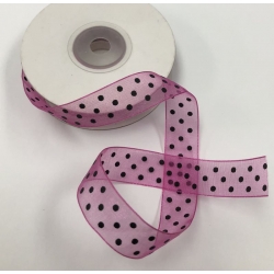 Organza Polka Dots Fuchsia 5/8" 25y.